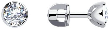 Пусеты SOKOLOV 94021901-sk23/1,64 вес 1.64 г серебро, фианит купить,12997