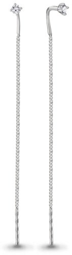 Серьги-цепочки AQUAMARINE 48312А вес 0.8 г серебро, фианит купить,6300