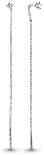 Серьги-цепочки AQUAMARINE 48312А вес 0.8 г серебро, фианит купить,6300