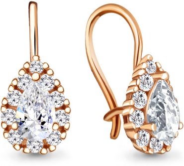 Серьги AQUAMARINE 40968А.6_skazka_1 вес 1.76 г серебро, фианит