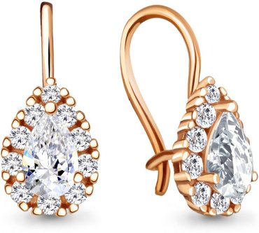 Серьги AQUAMARINE 40968А.6_skazka_1 вес 1.76 г серебро, фианит