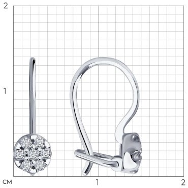 Серьги SOKOLOV 94021307 вес 0.88 г серебро, фианит купить,8123