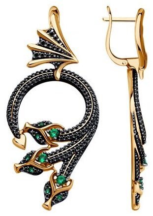 Серьги SOKOLOV 93022426 вес 12.89 г серебро, фианит купить,73466