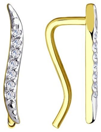 Кафф Diamant 53-120-00814-1 вес 0.78 г золото, фианит купить,NaN