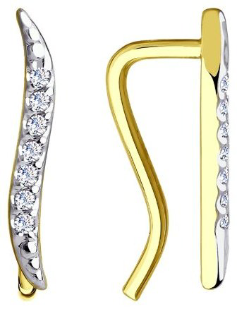 Кафф Diamant 53-120-00814-1 вес 0.78 г золото, фианит купить,NaN
