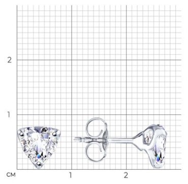 Пусеты Diamant 94-122-01646-1 вес 1.44 г серебро, фианит купить,10157