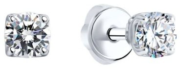 Пусеты SOKOLOV 94025226_skazka_1 вес 1.2 г серебро, фианит купить,7998