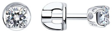 Пусеты SOKOLOV 94025226_skazka_1 вес 1.2 г серебро, фианит купить,7998