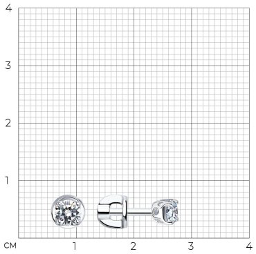 Пусеты SOKOLOV 94025226_skazka_1 вес 1.2 г серебро, фианит купить,7998