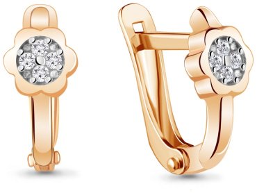 Серьги AQUAMARINE 48869А вес 1.58 г серебро, фианит купить,20520