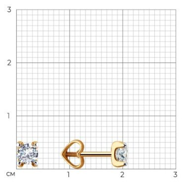 Пусеты Diamant 51-122-00701-2 вес 1.07 г золото, фианит купить,105908
