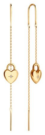 Серьги SOKOLOV 0200333 вес 1.99 г золото, фианит купить,215050