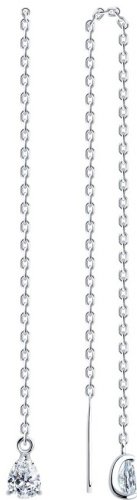 Серьги-цепочки SOKOLOV 94026023 вес 1.4 г серебро, кристалл купить,NaN