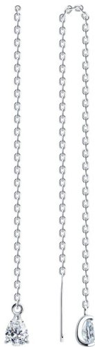 Серьги-цепочки SOKOLOV 94026023 вес 1.4 г серебро, кристалл купить,NaN