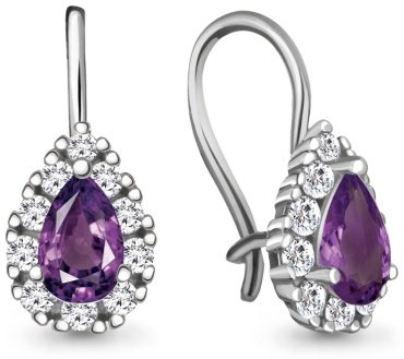Серьги AQUAMARINE 40968Д 2 вес 2 г серебро, фианит купить,20019