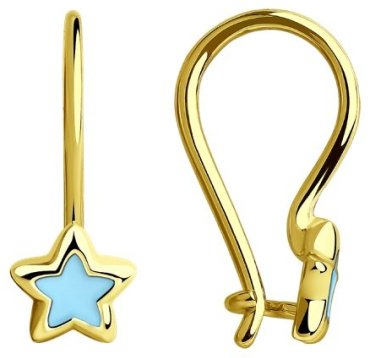 Серьги Diamant 53-120-00672-1 вес 0.93 г золото, эмаль купить,83045