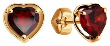 Пусеты Diamant 51-322-01323-2 вес 1.46 г золото, гранат купить,102733