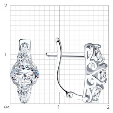Серьги SOKOLOV 94022296 вес 1.93 г серебро, фианит купить,13999