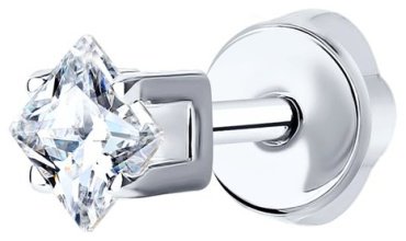Моносерьга SOKOLOV 94170004 вес 0.59 г серебро, фианит купить,NaN