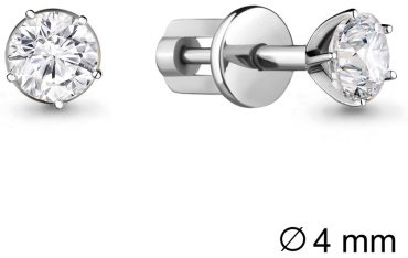 Пусеты AQUAMARINE 436431А вес 1.3 г серебро, фианит купить,13712