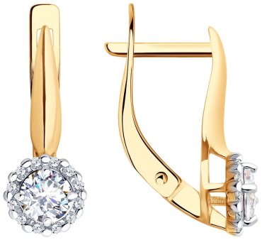 Серьги Diamant 51-120-02211-1 вес 2.16 г золото, фианит купить,122906
