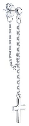 Моносерьга SOKOLOV 94170301 вес 1.24 г серебро, без вставок купить,9234