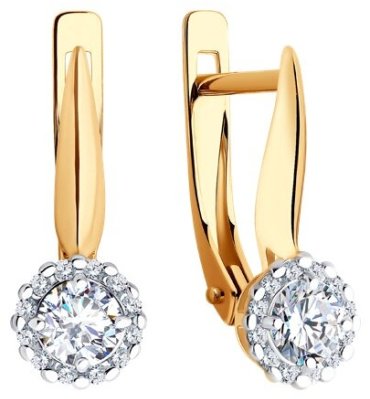 Серьги Diamant 51-120-02211-1 вес 2.16 г золото, фианит купить,122906