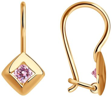 Серьги SOKOLOV 027222 вес 0.95 г золото, фианит купить,75999