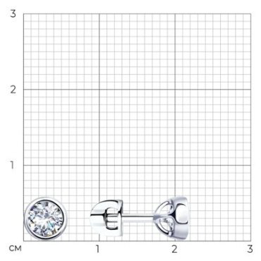Серьги Diamant 94-122-01652-1 вес 1.7 г серебро, фианит купить,12312
