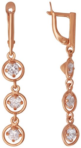 Серьги Красная пресня 3381359 вес 5.3 г серебро, фианит купить,56126