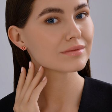 Пусеты Diamant 93-122-02234-1 вес 1.57 г серебро, эмаль купить,8311