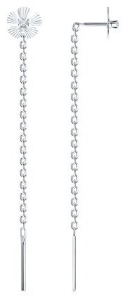 Серьги SOKOLOV 94025289 вес 0.87 г серебро, фианит купить,9749