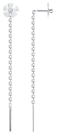 Серьги SOKOLOV 94025289 вес 0.87 г серебро, фианит купить,9749