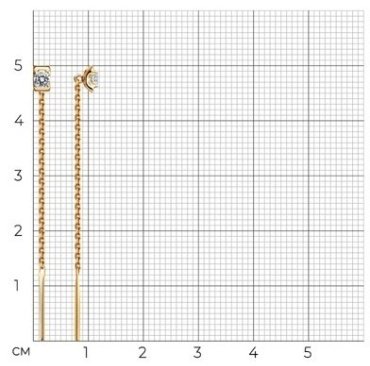 Серьги-цепочки Diamant 51-123-00686-1 вес 0.76 г золото, фианит купить,79899