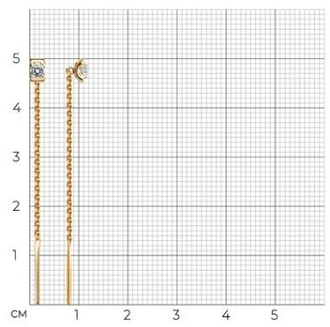 Серьги-цепочки Diamant 51-123-00686-1 вес 0.76 г золото, фианит купить,79899
