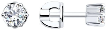 Пусеты SOKOLOV 94021720-sk20 вес 1.44 г серебро, фианит купить,11999