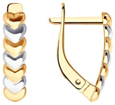 Серьги Diamant 51-120-02212-1 вес 1.76 г золото, без вставок купить,124659