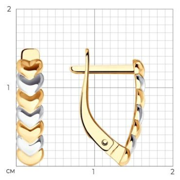 Серьги Diamant 51-120-02212-1 вес 1.76 г золото, без вставок купить,124659