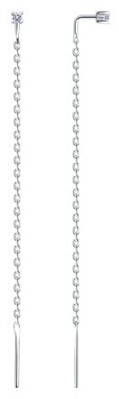 Серьги-цепочки SOKOLOV 94025847 вес 0.87 г серебро, фианит купить,8208