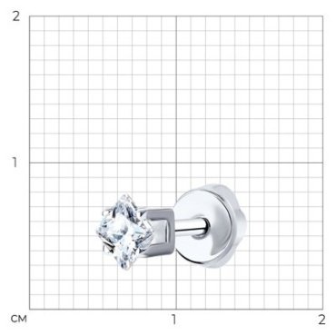 Моносерьга SOKOLOV 94170004 вес 0.58 г серебро, фианит купить,6599
