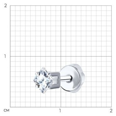 Моносерьга SOKOLOV 94170004 вес 0.58 г серебро, фианит купить,6599