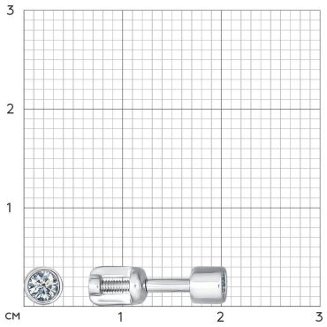 Пусеты SOKOLOV 94021526-sk178 вес 1.18 г серебро, фианит купить,8989
