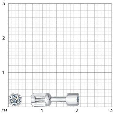Пусеты SOKOLOV 94021526-sk178 вес 1.18 г серебро, фианит купить,8989