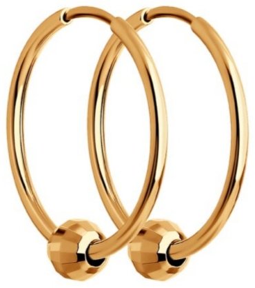 Серьги Diamant 51-124-01359-1 вес 1.13 г золото, без вставок купить,119806