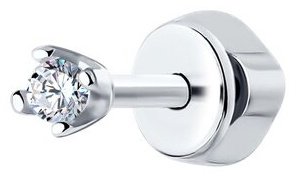 Моносерьга SOKOLOV 94170002 вес 0.47 г серебро, фианит купить,NaN