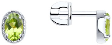 Серьги SOKOLOV 92022544 вес 1.69 г серебро, хризолит купить,15388