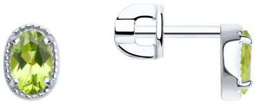 Серьги SOKOLOV 92022544 вес 1.69 г серебро, хризолит купить,15388
