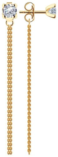 Пусеты Diamant 93-122-01493-1 вес 1.98 г серебро, фианит купить,10389