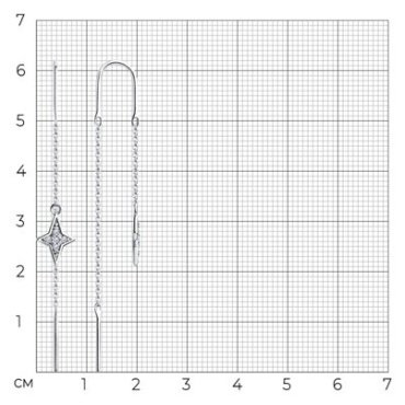 Серьги-цепочки Diamant 94-123-01503-1 вес 1.3 г серебро, фианит купить,10157