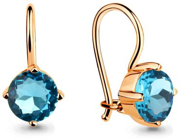 Серьги AQUAMARINE 46071101Н.6 вес 1.47 г серебро, стекло купить,11774